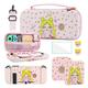 GLDRAM Pink Carrying Case for Nintendo Switch, Theme for Sailor Moon Accessories Bundle with Portable Travel Case, Soft TPU Switch Skin, Screen Protector, Game Case, Shoulder Strap and 2 Thumb Caps