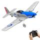 VOLANTEXRC RC Plane Ready to Fly for Beginners, 2.4Ghz 2CH Remote Control Plane P51 Mustang Toy Gift for Kids & Adults, with Gyro Stabilization System&2 Batteries (762-3 Blue)