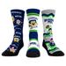 Unisex Rock Em Socks Seattle Seahawks NFL x Nickelodeon Spongebob Squarepants 3-Pack Crew Set