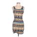 Always... Me Casual Dress - Bodycon: Yellow Print Dresses - Women's Size Large