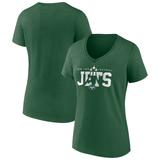 Women's Fanatics Green New York Jets Back Home Again V-Neck T-Shirt