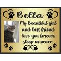 Personalised Name Pet Memorial Plaque Cat Cattery Catio Dog Grave Metal Sign Any Name Or Image Gift Bereavement Memory Paw