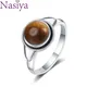 Nasia – bague ronde en améthyste naturelle Labradorite d'oeil de tigre pour femmes Simple bijoux