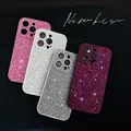 Coque de téléphone Flash Diamond pour iPhone coque arrière en TPU paillettes mode iPhone 15