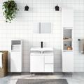 vidaXL Bathroom Cabinet High Gloss White 30x30x190 cm Engineered Wood