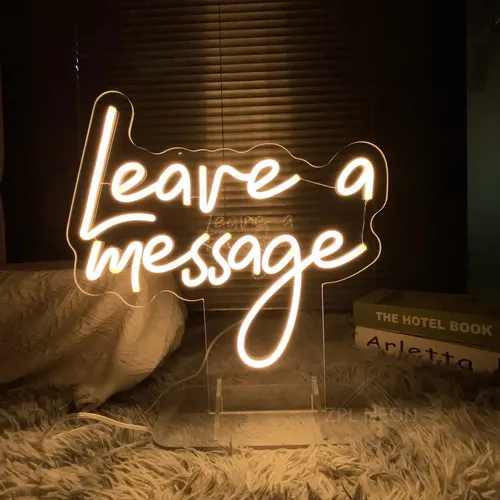 Laissez un Message LED enseigne au néon veilleuse Salon chambre décor mariage livre d'or décor fête Table bureau néon lumière cadeau personnalisé