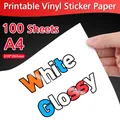 10/20/30/40/50/100 Sheets Printable Vinyl Sticker Paper A4 White Glossy Waterproof Self-Adhesive