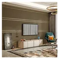 9.5M Roll Modern Wallpaper Deerskin Velvet Wallpaper Non-woven Fabric 3D Stripe Living Room Bedroom