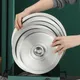 20/22/24cm Cookware Lid Cooking Pot Cover Wok Cover Frying Pan Lid Flat Pan Cover Stainless Steel