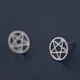 Real 925 Sterling Silver Pentagram Star Stud Earrings For Women Simple Platinum plating Earings Fine