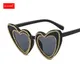 Herz Sonnenbrille Frauen Party Sonnenbrille mit Strass Marke Designer Cat Eye Brillen Retro Liebe