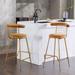 Bar Stool Set of 2, Luxury Velvet High Bar Stool with Metal Legs and Soft Back, Pub Stool Chairs Armless with Metal Legs