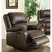 Brown Pu PU Leather Rocker Recliner with Motion Function and Full Leg Support, Tight Back & Seat Cushion