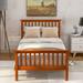 Oak Stylish And Comfortable 100% Pine Structure Wood Platform Bed Twin Bed with Headboard And Footboard, Easy To Assemble