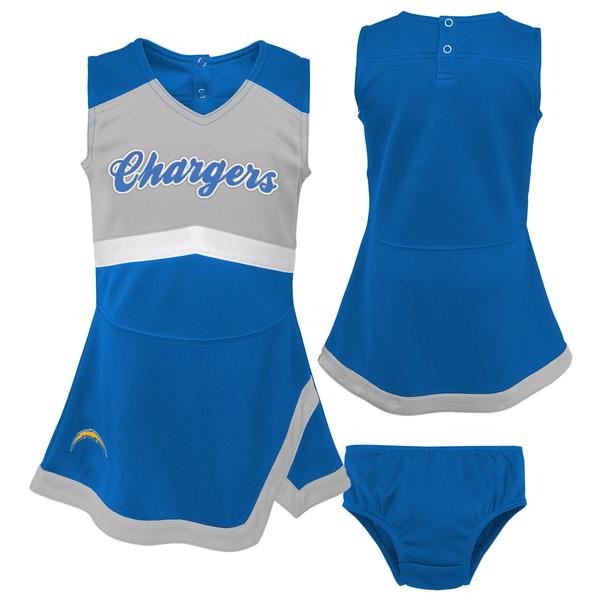 girls-preschool-powder-blue-los-angeles-chargers-two-piece-cheer-captain-jumper-dress-with-bloomers-set/