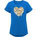 Girls Youth Powder Blue Los Angeles Chargers Drip Heart Dolman T-Shirt