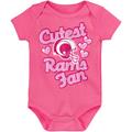 Girls Newborn & Infant Pink Los Angeles Rams Cutest Fan Hearts Bodysuit