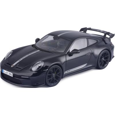 Sammlerauto MAISTO "1:18 Porsche 911 GT3, ´23, schwarz mit Streifen", schwarz, Modellfahrzeuge, KinderL:24cm, Metallspri