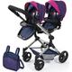 Zwillingspuppenwagen BAYER "Twin Neo, blau/pink" Puppenwagen blau (blau, pink) Kinder Puppenzubehör