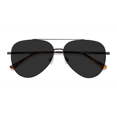 Male s aviator Black Metal Prescription sunglasses - Eyebuydirect s Flier