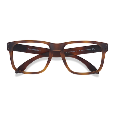 Male s rectangle Matte Brown Tortoise Plastic Prescription eyeglasses - Eyebuydirect s Oakley Holbrook Rx