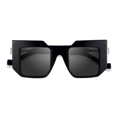 Unisex s square Black Acetate Prescription sunglasses - Eyebuydirect s Virtua