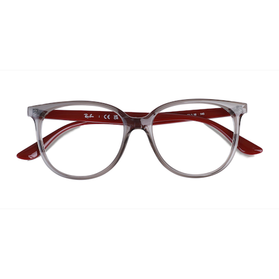 Unisex s round Transparent Gray Plastic Prescription eyeglasses - Eyebuydirect s Ray-Ban RB4378V