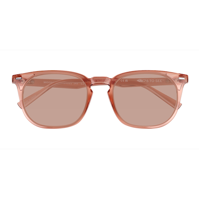 Unisex s round Crystal Champagne Plastic Prescription sunglasses - Eyebuydirect s Moonglade