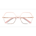 Female s geometric Shiny Rose Gold Metal Prescription eyeglasses - Eyebuydirect s Mayfield