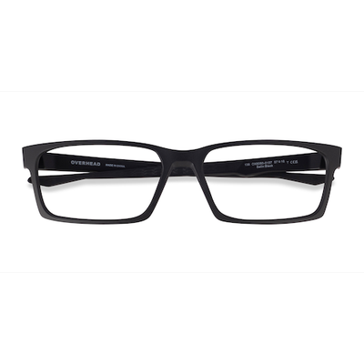 Unisex s rectangle Satin Black Plastic Prescription eyeglasses - Eyebuydirect s Oakley Overhead