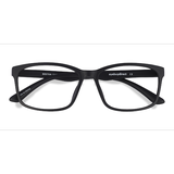 Unisex s rectangle Matte Black Plastic Prescription eyeglasses - Eyebuydirect s Boston