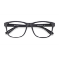 Unisex s square Matte Black Plastic Prescription eyeglasses - Eyebuydirect s Milo