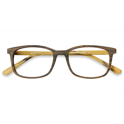 Unisex s rectangle Brown Acetate Prescription eyeg...