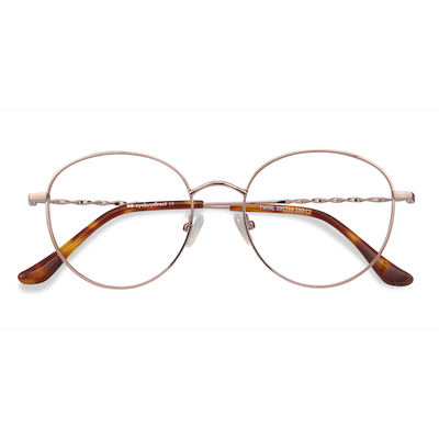 Female s round Rose Gold Metal Prescription eyeglasses - Eyebuydirect s Twirl