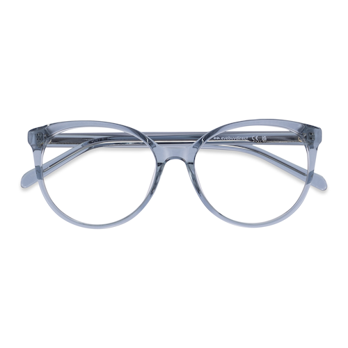 Female s horn Clear Blue Acetate Prescription eyeglasses - Eyebuydirect s Nala
