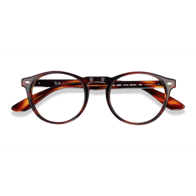 Unisex s round Warm Tortoise Acetate Prescription eyeglasses - Eyebuydirect s Ray-Ban RB5283