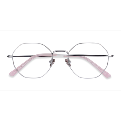 Unisex s geometric Silver Titanium Prescription eyeglasses - Eyebuydirect s Cecily