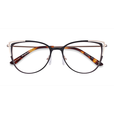 Female s horn Black Gold Metal Prescription eyeglasses - Eyebuydirect s Garance