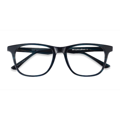 Male s rectangle Blue Striped Acetate Prescription eyeglasses - Eyebuydirect s Easy