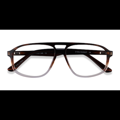 Unisex s aviator Brown Striped Acetate Prescription eyeglasses - Eyebuydirect s Volt