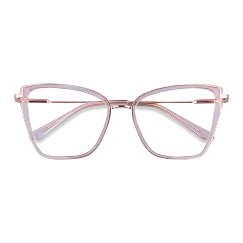 Female s horn Clear Champagne Rose Gold Acetate,Metal Prescription eyeglasses - Eyebuydirect s Jacqueline
