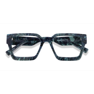 Female s square Green Floral Acetate Prescription eyeglasses - Eyebuydirect s Hestia