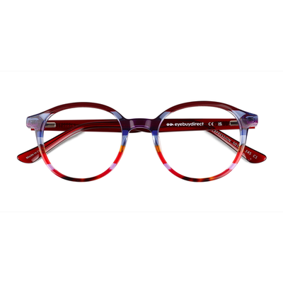 Unisex s round Red Blue Rainbow Acetate Prescription eyeglasses - Eyebuydirect s Expression