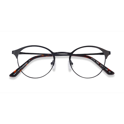 Unisex s round Black Metal Prescription eyeglasses - Eyebuydirect s Little Time