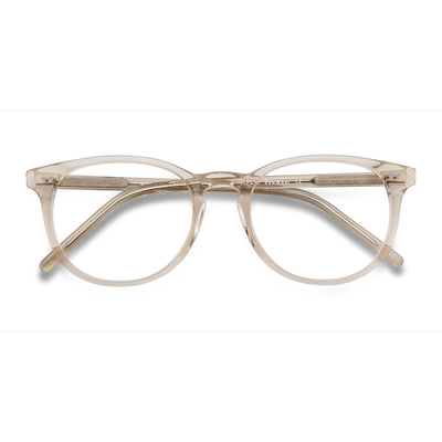 Unisex s round Champagne Acetate Prescription eyeglasses - Eyebuydirect s Aura