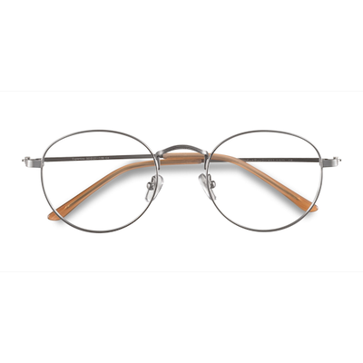 Unisex s round Silver Metal Prescription eyeglasses - Eyebuydirect s Cupertino