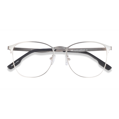 Unisex s square Silver Metal Prescription eyeglasses - Eyebuydirect s Ember