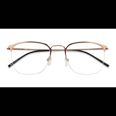Unisex s square Rose Gold Metal Prescription eyeglasses - Eyebuydirect s Urban