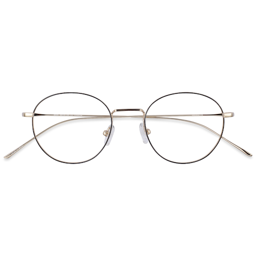 Unisex s round Black Titanium Prescription eyeglasses - Eyebuydirect s Aegis