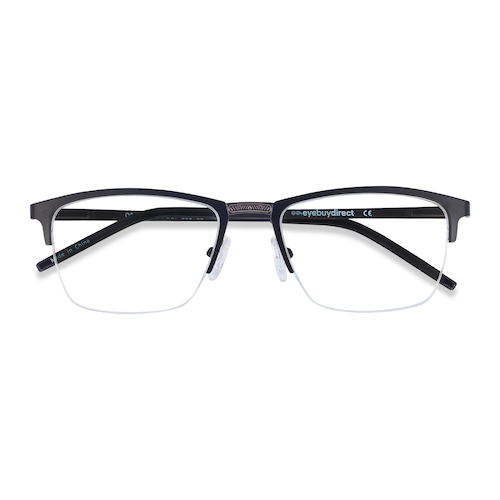 Unisex s rectangle Black Metal Prescription eyeglasses - Eyebuydirect s Osmosis